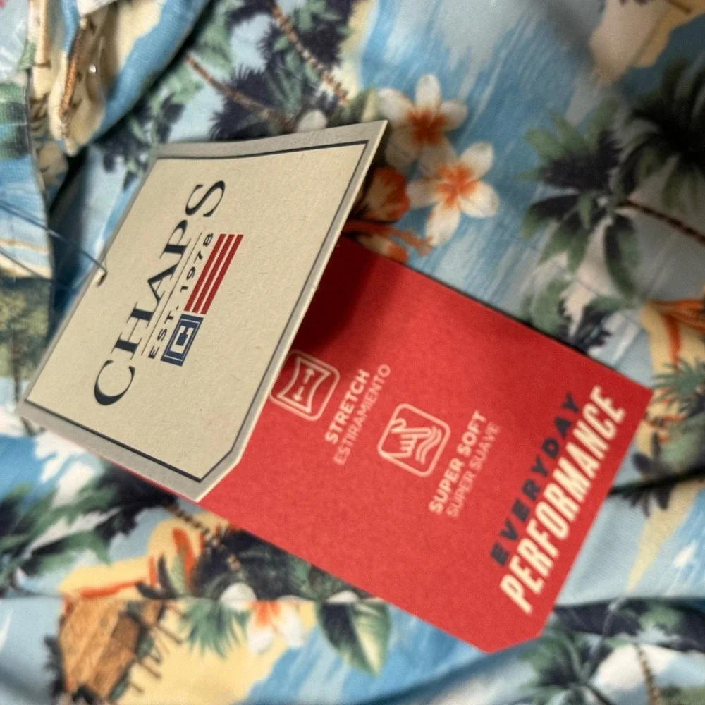 Chaps‎ Hawaiian Shirt Stretch Super Soft Everyday Performance Men's XL
